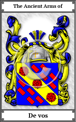 De vos Family Crest Download (JPG) Book Plated - 600 DPI